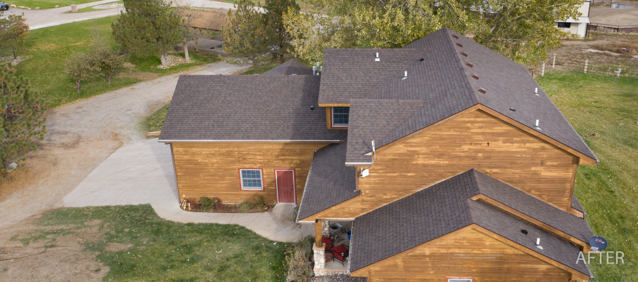 Billings Montana Roofing Contractor After Small-2 Farm House Asphalt Roofing Shingle Repair - Selisha Montana