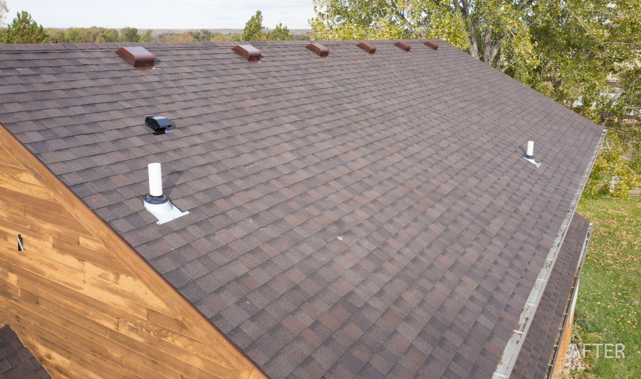 Billings Montana Roofing Contractor After Small-3 Farm House Asphalt Roofing Shingle Repair - Selisha Montana