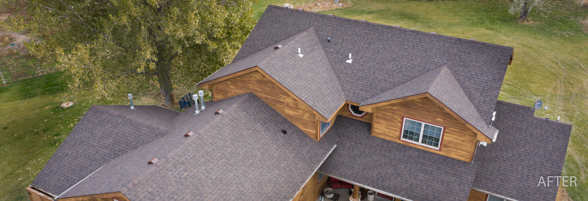 Billings Montana Roofing Contractor After Small-4 Farm House Asphalt Roofing Shingle Repair - Selisha Montana