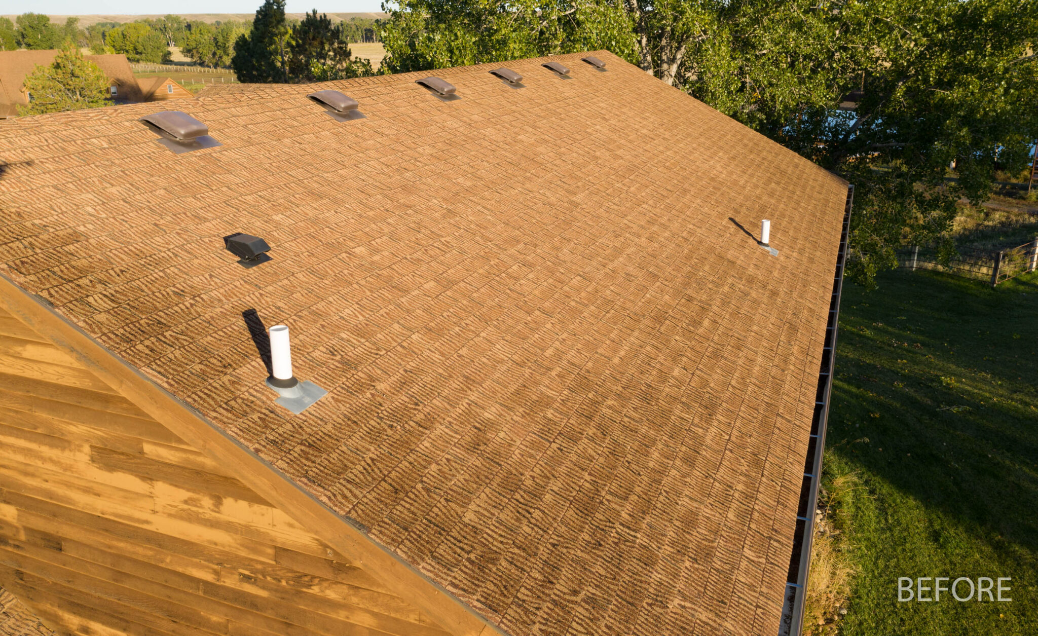 Billings Montana Roofing Contractor Before Small-5 Farm House Asphalt Roofing Repair - Selisha Montana